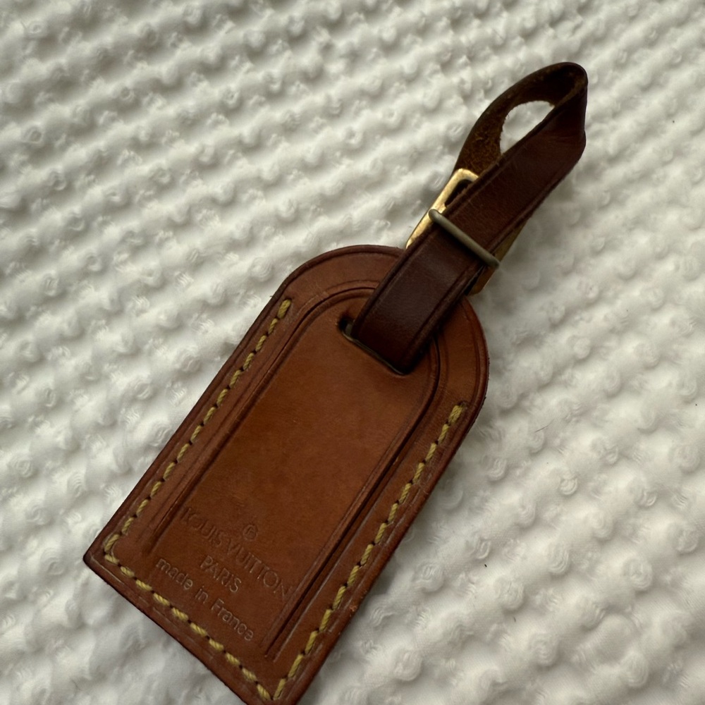 Louis Vuitton Brown Leather Bag Tag